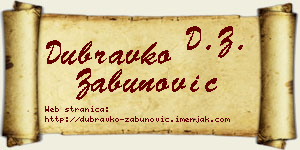 Dubravko Zabunović vizit kartica